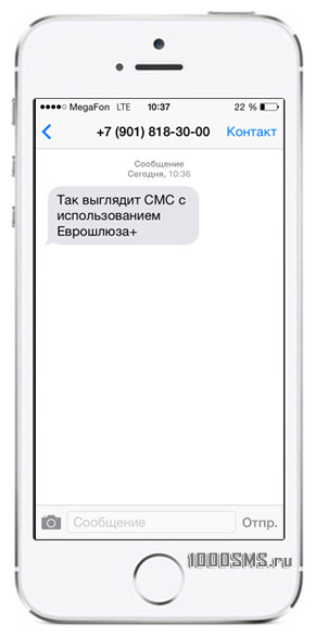 СМС с использованием Еврошлюза+
